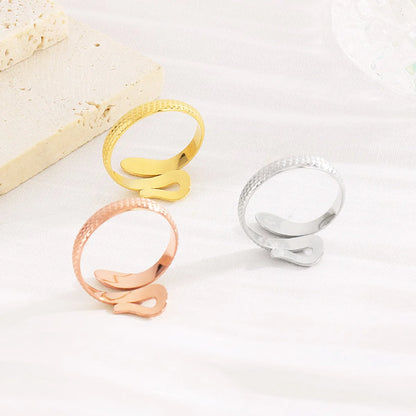 Stainless Steel Simple Style Snake Open Rings