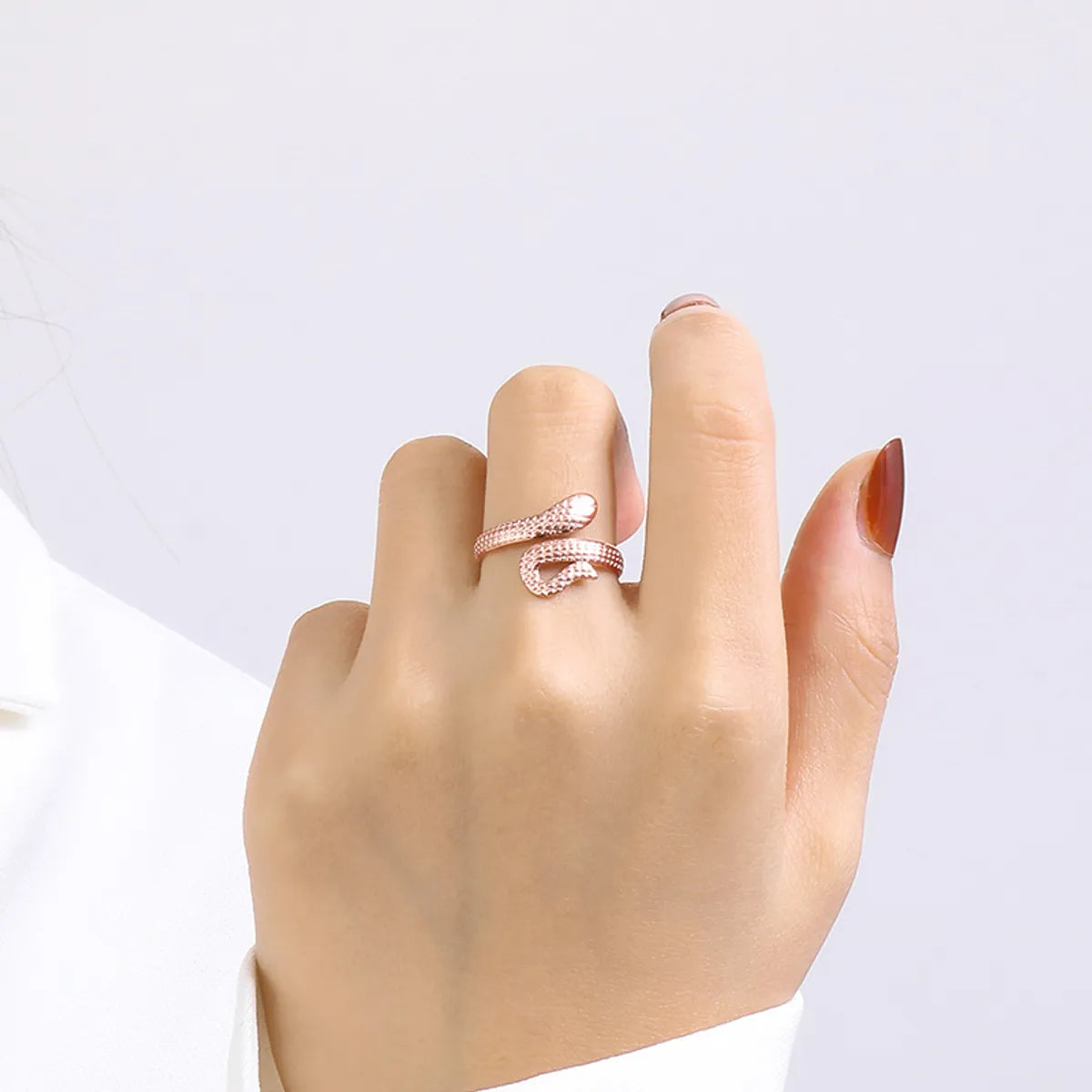 Stainless Steel Simple Style Snake Open Rings