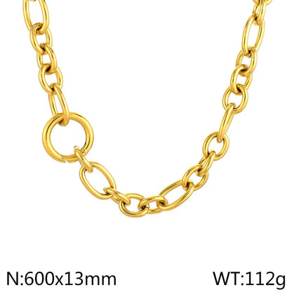 Stainless Steel 18K Gold Plated Simple Style Solid Color Bracelets Necklace