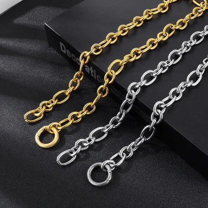 Stainless Steel 18K Gold Plated Simple Style Solid Color Bracelets Necklace