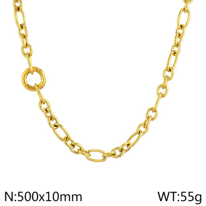 Stainless Steel 18K Gold Plated Simple Style Solid Color Bracelets Necklace