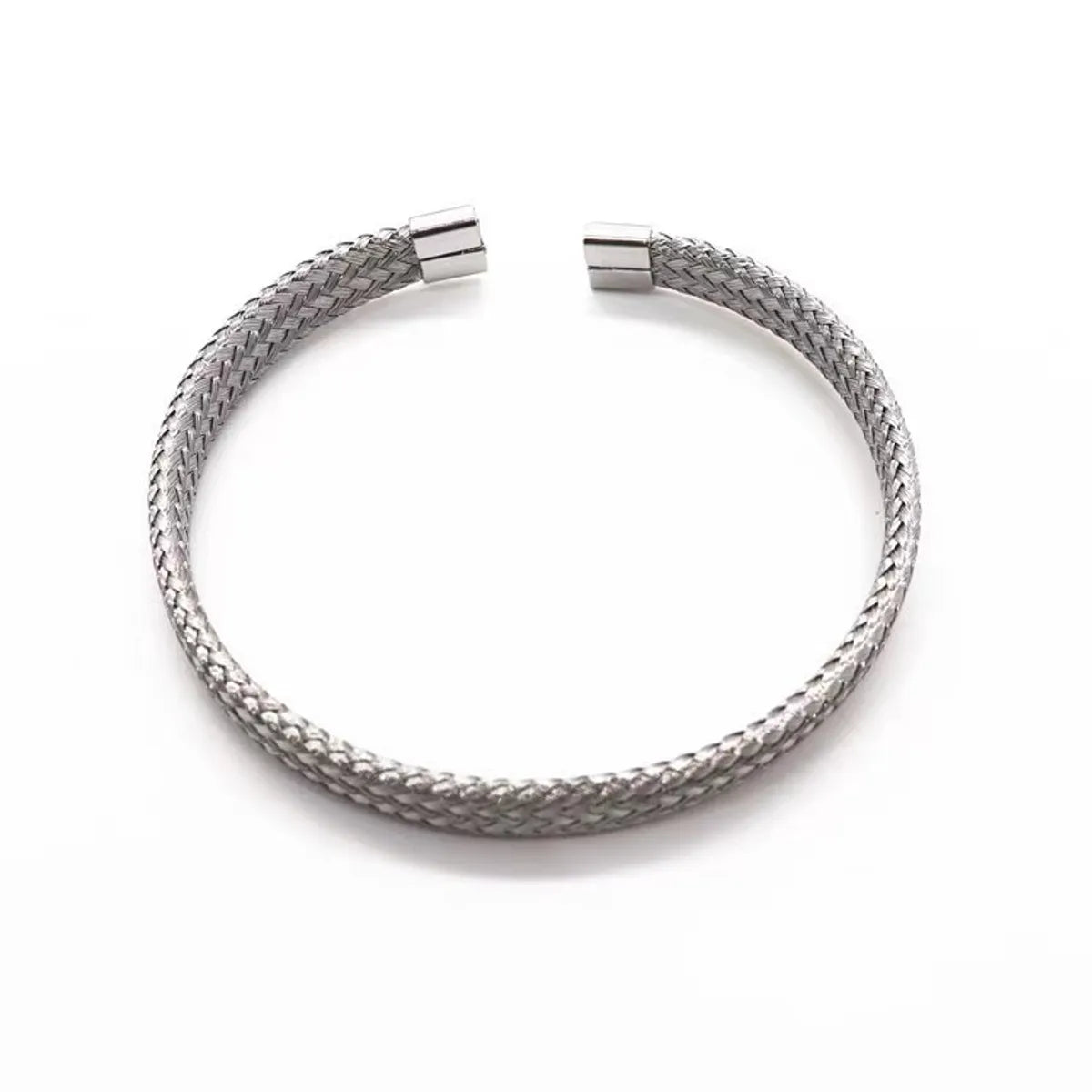 Stainless Steel Simple Style Solid Color Braid Bangle