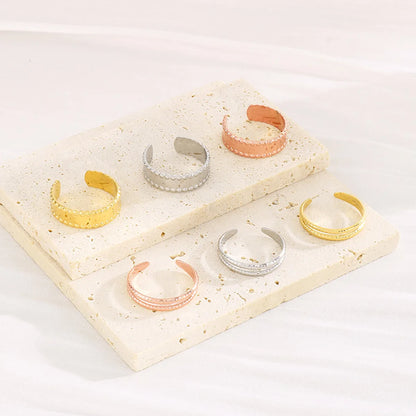 Stainless Steel Simple Style Solid Color Open Rings