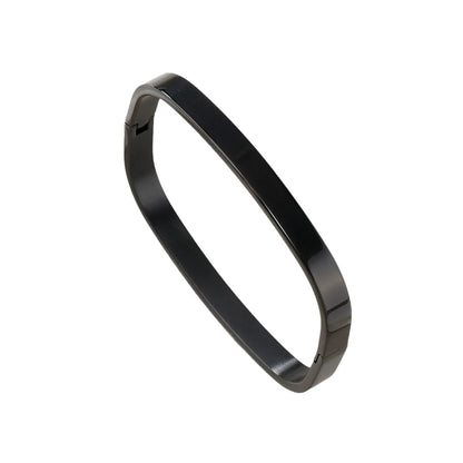 Stainless Steel Simple Style Square Solid Color Plating Bangle