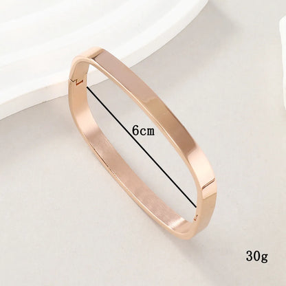 Stainless Steel Simple Style Square Solid Color Plating Bangle