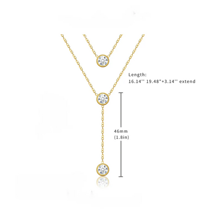 Stainless Steel Simple Style Solid Color Plating Inlay Zircon Double Layer Necklaces