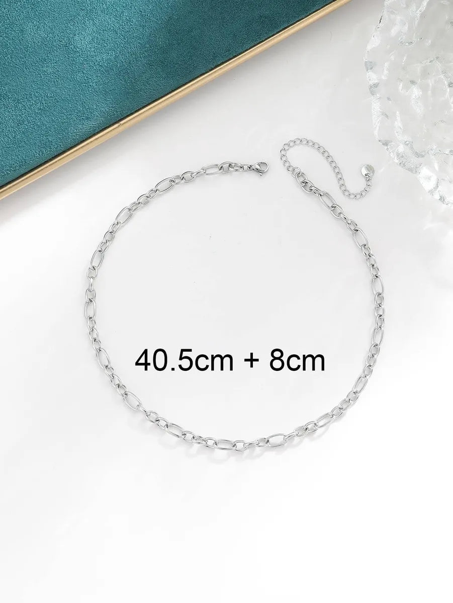 Stainless Steel Simple Style Solid Color Plating Necklace