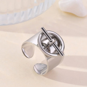 Stainless Steel Simple Style Solid Color Rings