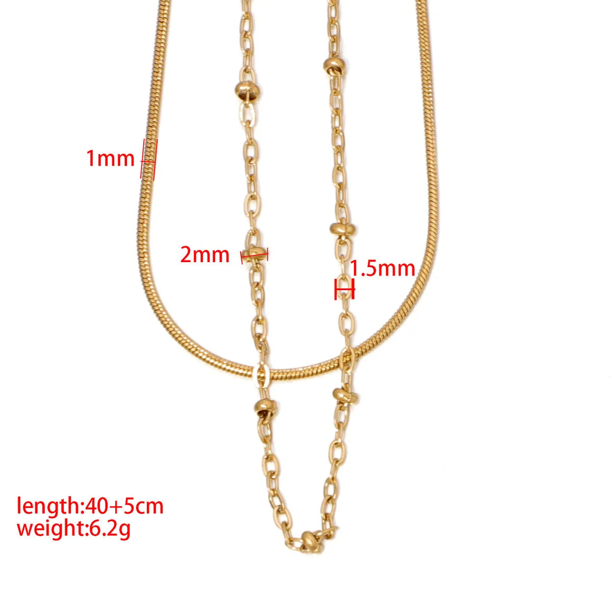 Stainless Steel Simple Style Streetwear Plating Solid Color Layered Necklaces