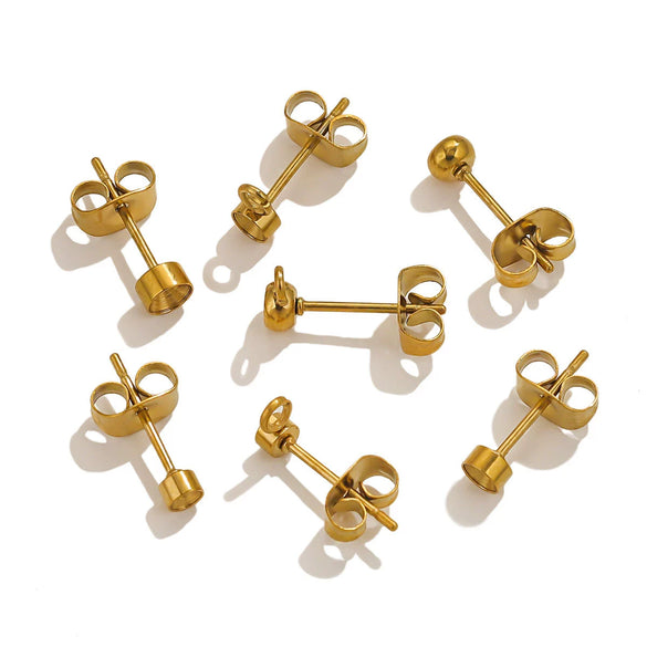 Stainless Steel Small Cute Hanging Earrings Diy Handmade Accessories Vacuum Electroplated