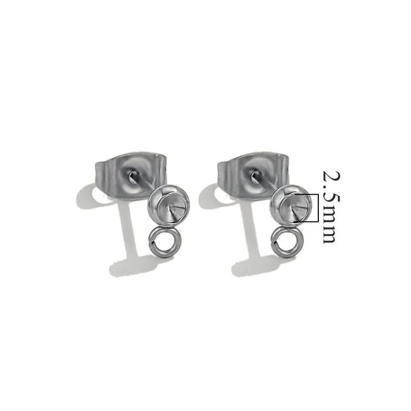 Stainless Steel Small Cute Hanging Earrings Diy Handmade Accessories Vacuum Electroplated