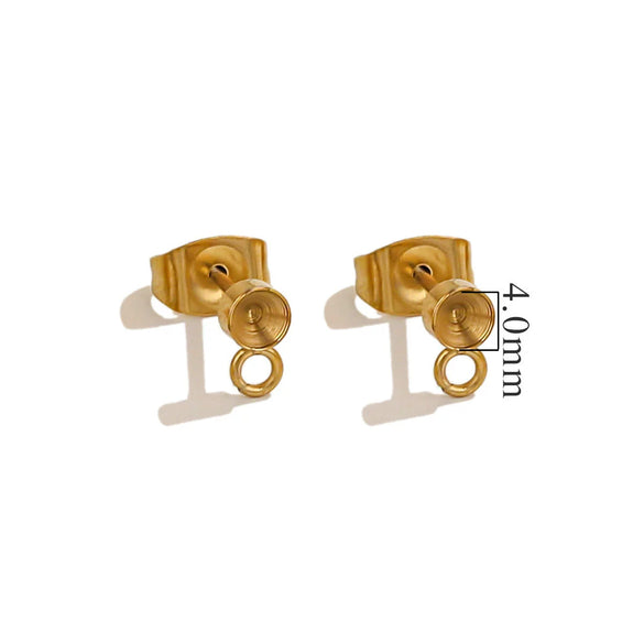 Stainless Steel Small Cute Hanging Earrings Diy Handmade Accessories Vacuum Electroplated
