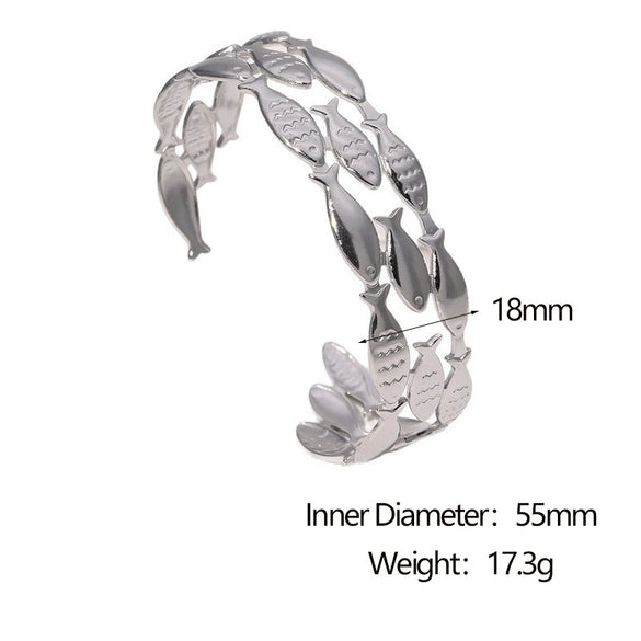 Stainless Steel Small Fish Bracelet For Women 18K Goldplated Highend Simple Fashion Hand Jewelry