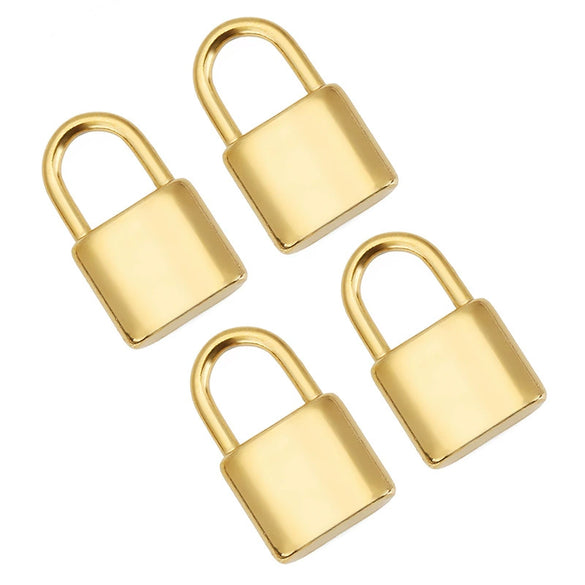 Stainless Steel Small Lock Pendant Concave Pattern Electroplated Clavicle Chain Jewelry Accessories