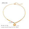 Stainless Steel Smiley Face Sun Pendant Yshaped Ball Chain Electroplated Light Luxury Minimalist Women's Jewelry