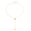 Stainless Steel Smiley Face Sun Pendant Yshaped Ball Chain Electroplated Light Luxury Minimalist Women's Jewelry