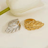 Stainless Steel Smooth Leaf Shape Opening Ring With Pvd Plating