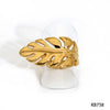 Stainless Steel Smooth Leaf Shape Opening Ring With Pvd Plating