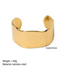 Stainless Steel Smooth Wide Bracelet Electroplated Gold In Vacuum Furnace Simple Geometric Design
