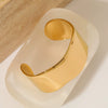 Stainless Steel Smooth Wide Bracelet Electroplated Gold In Vacuum Furnace Simple Geometric Design