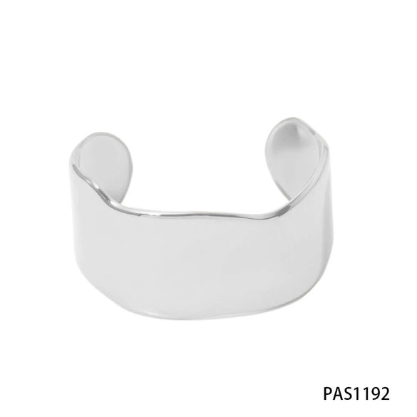 Stainless Steel Smooth Wide Bracelet Electroplated Gold In Vacuum Furnace Simple Geometric Design