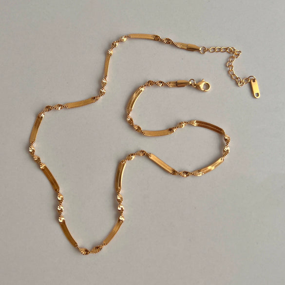 Stainless Steel Snake Bone Chain Geometric Minimalist Electroplating Design