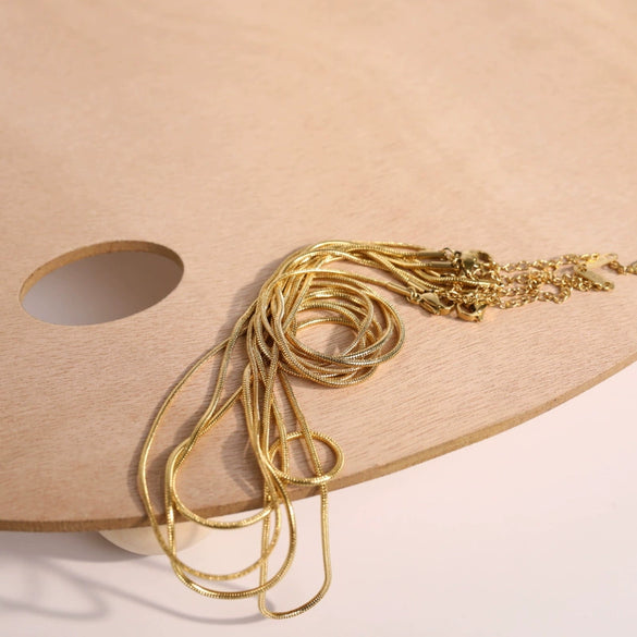 Stainless Steel Snake Bone Chain Geometric Style High Color Retention
