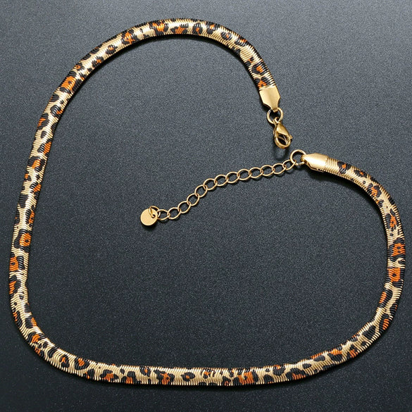 Stainless Steel Snake Bone Chain Women's Personality Animal Pattern Necklace With Electroplating