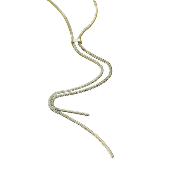 Stainless Steel Snake Bone Tassel Necklace Electroplated Fashion Style For Women