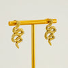 Stainless Steel Snake Earrings Electroplated With Animal Zodiac Style