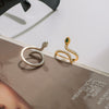 Stainless Steel Snake Geometric Ring Jewelry Electroplated With Gold And Set With Zircon