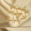 Stainless Steel Snake Shaped Geometric Ring For Women With Vacuum Electroplated 18K Gold Finish