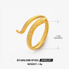 Stainless Steel Snake Zodiac Ring For Women With 18K Real Gold Electroplated
