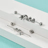 Stainless Steel Snakeshaped Barbell Earrings With Animal Zodiac Style And Electroplating Treatment