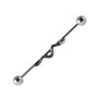 Stainless Steel Snakeshaped Barbell Earrings With Animal Zodiac Style And Electroplating Treatment