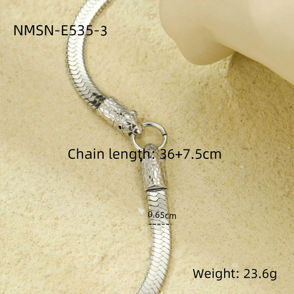 Stainless Steel Snakeshaped Chain 18K Gold Electroplated Women's Fashion Clavicle Necklace