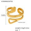 316L Stainless Steel Snakeshaped Geometric Ring Electroplated Hand Jewelry For Women