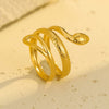 Stainless Steel Snakeshaped Women's Light Luxury Ring Electroplated