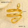 Stainless Steel Snakeshaped Women's Light Luxury Ring Electroplated