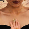 316L Stainless Steel Snowflake Czech Rhinestone Jewelry Set With 18K Real Gold Electroplating For Women