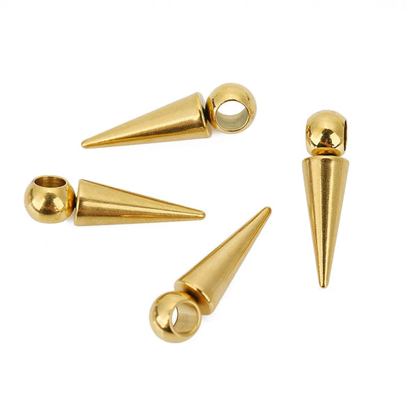 Stainless Steel Spherical Cone Pendant Electroplated Smooth Fine Chain Accessories For Bracelet And Necklace