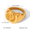 Stainless Steel Spiral Women's Ring Geometric Style Electroplated