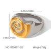 Stainless Steel Spiral Women's Ring Geometric Style Electroplated