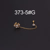 Stainless Steel Split Double Ear Hole Screw Ball Earring With Chain Simple Style