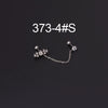 Stainless Steel Split Double Ear Hole Screw Ball Earring With Chain Simple Style