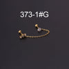Stainless Steel Split Double Ear Hole Screw Ball Earring With Chain Simple Style