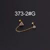 Stainless Steel Split Double Ear Hole Screw Ball Earring With Chain Simple Style