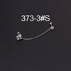 Stainless Steel Split Double Ear Hole Screw Ball Earring With Chain Simple Style