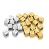 Stainless Steel Square Bead Jewelry Accessories With Engraved English Letters And Electroplating