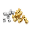 Stainless Steel Square Bead Jewelry Accessories With Engraved English Letters And Electroplating